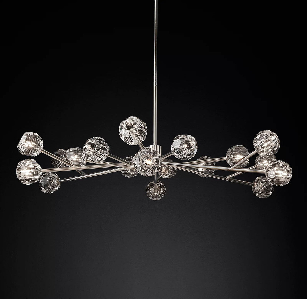 Boule De Cristal Clear/Smoke Round Chandelier 60"