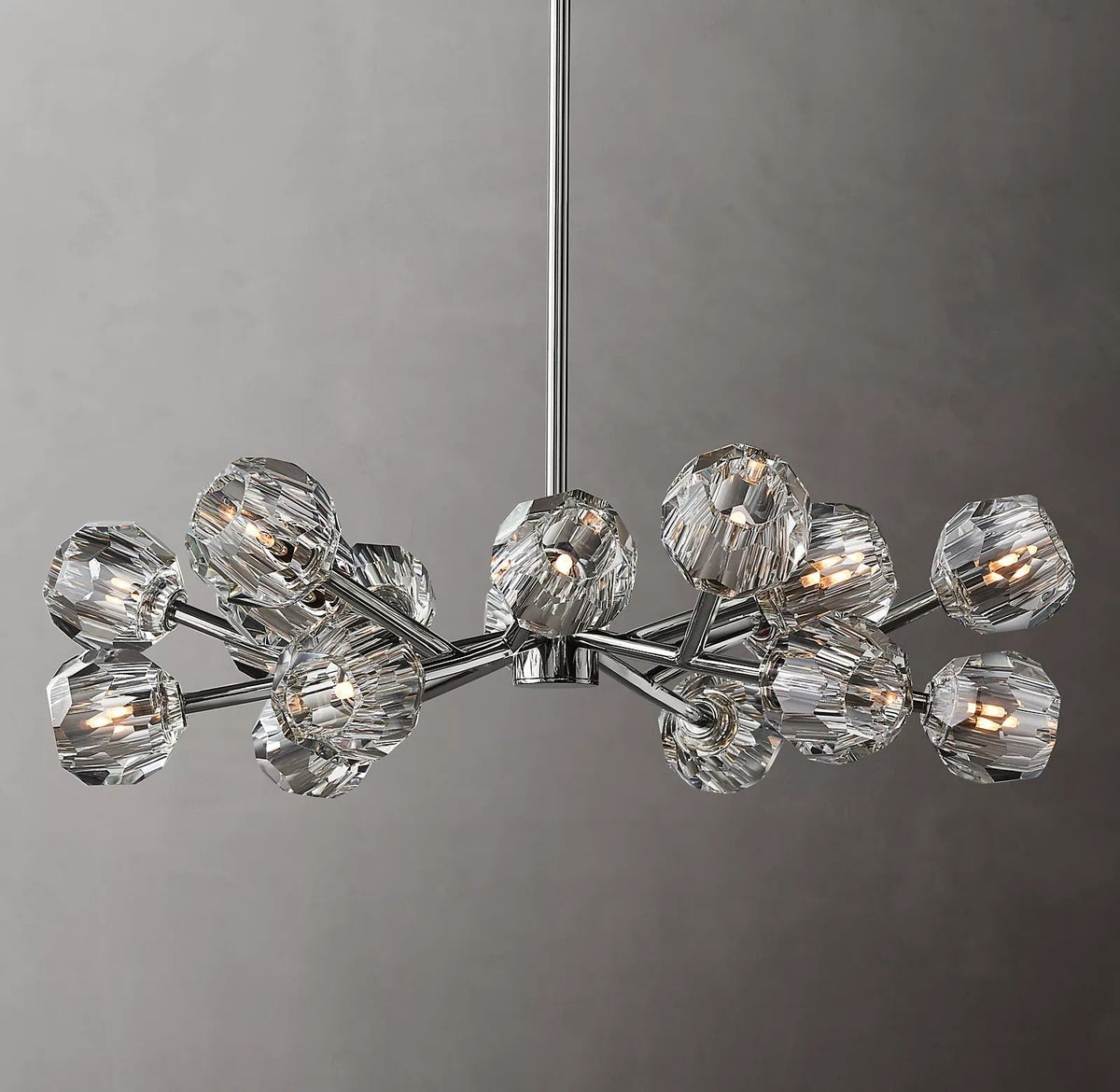 Boule De Cristal Clear/Smoke Round Chandelier 36"