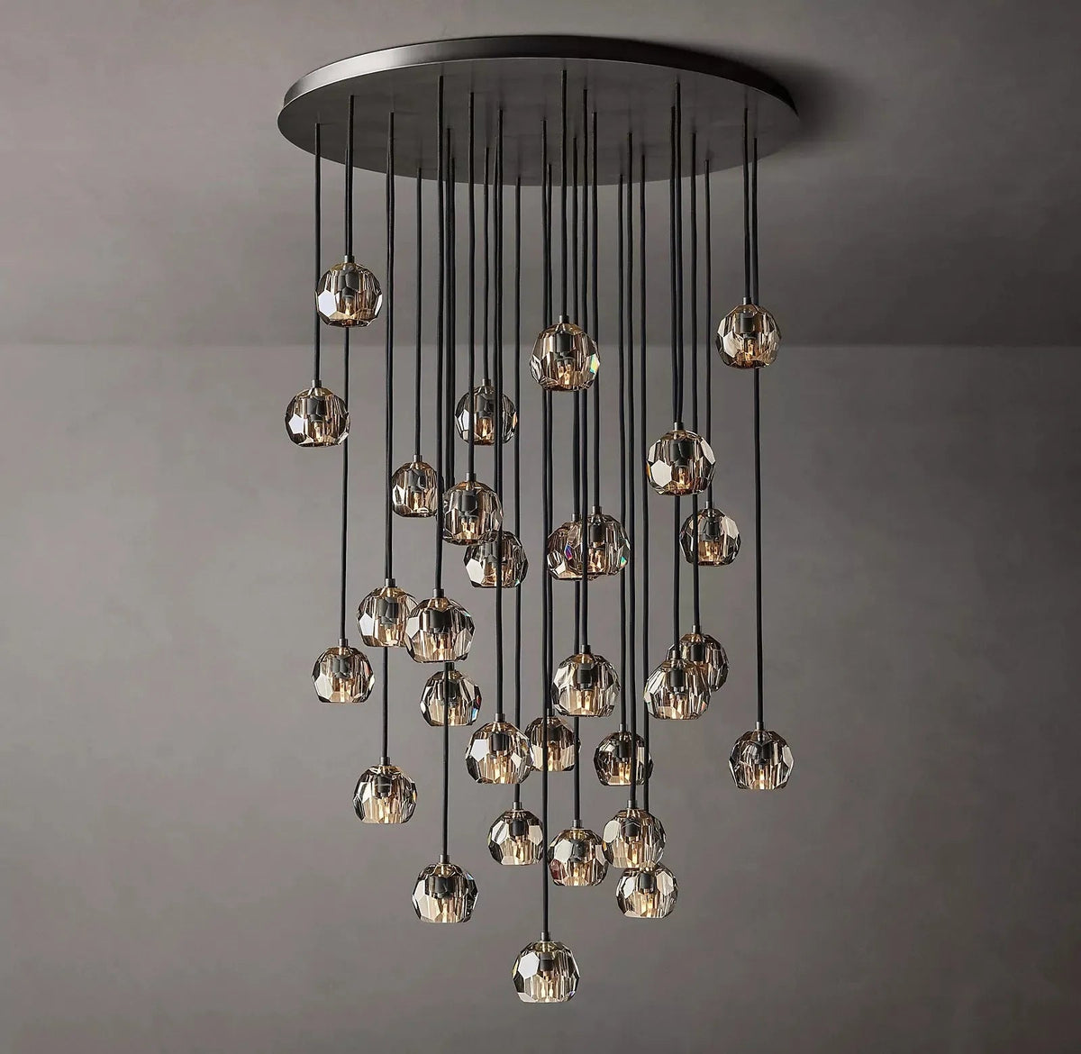 Boule De Cristal Smoke Crystal Chandelier 40"