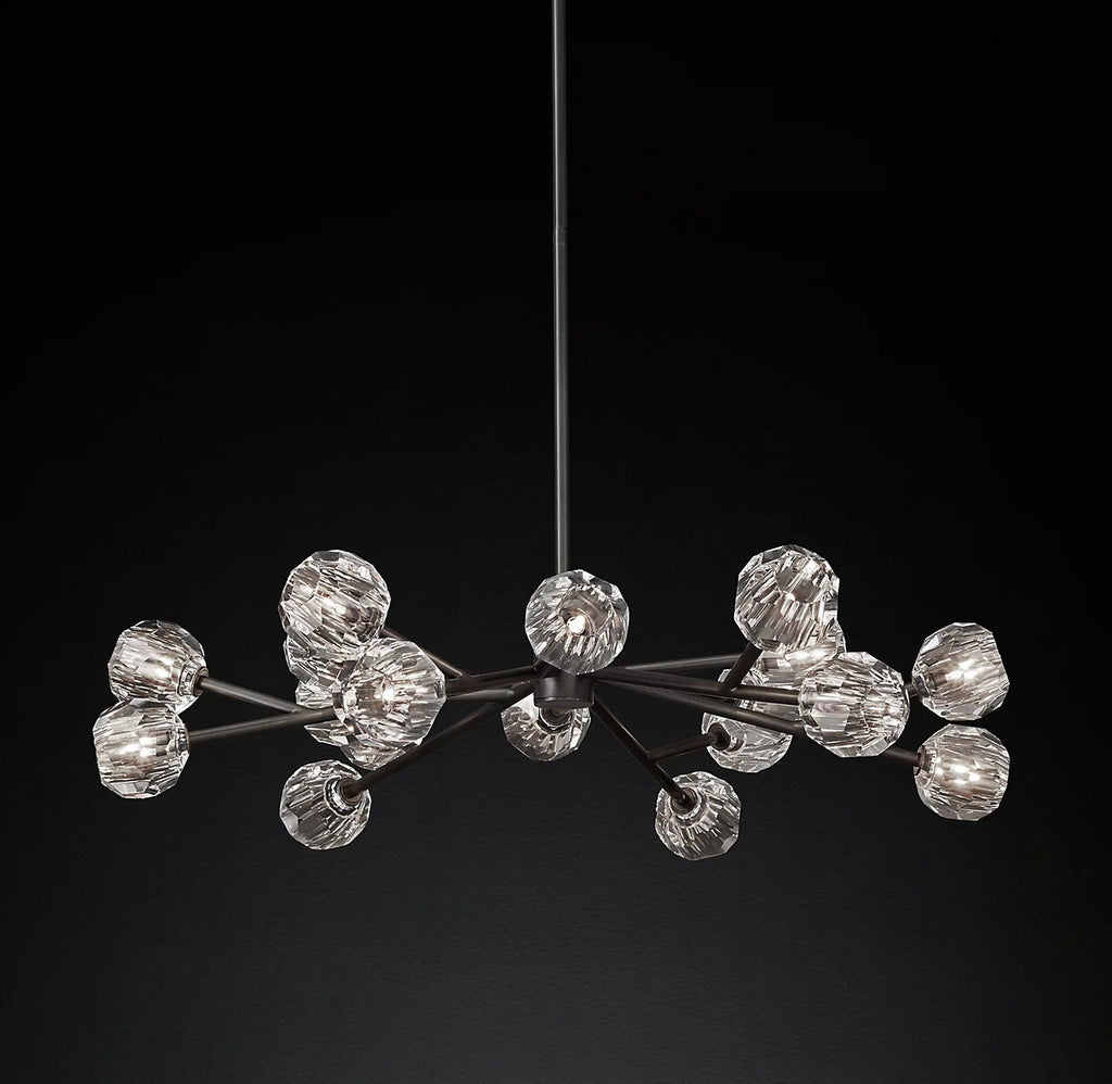 Boule De Cristal Clear/Smoke Round Chandelier 48"
