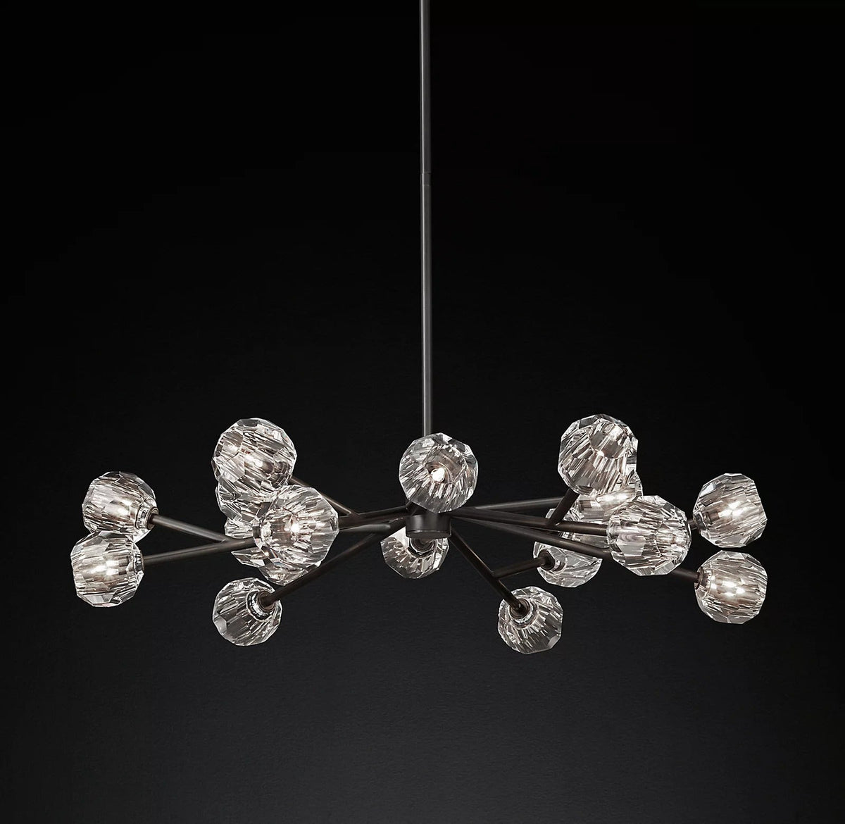 Boule De Cristal Clear/Smoke Round Chandelier 48"