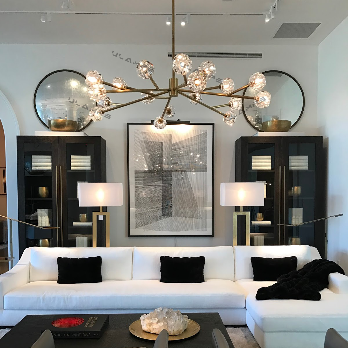 Boule De Cristal Clear/Smoke Round Chandelier 60"