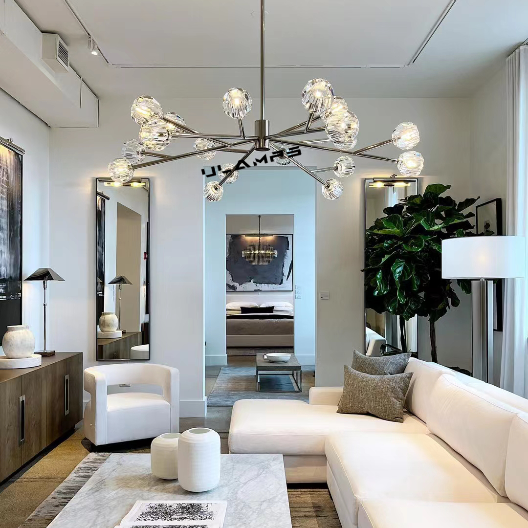 Boule De Cristal Clear/Smoke Round Chandelier 36"