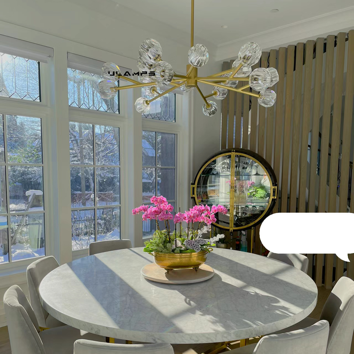 Boule De Cristal Clear/Smoke Round Chandelier 36"