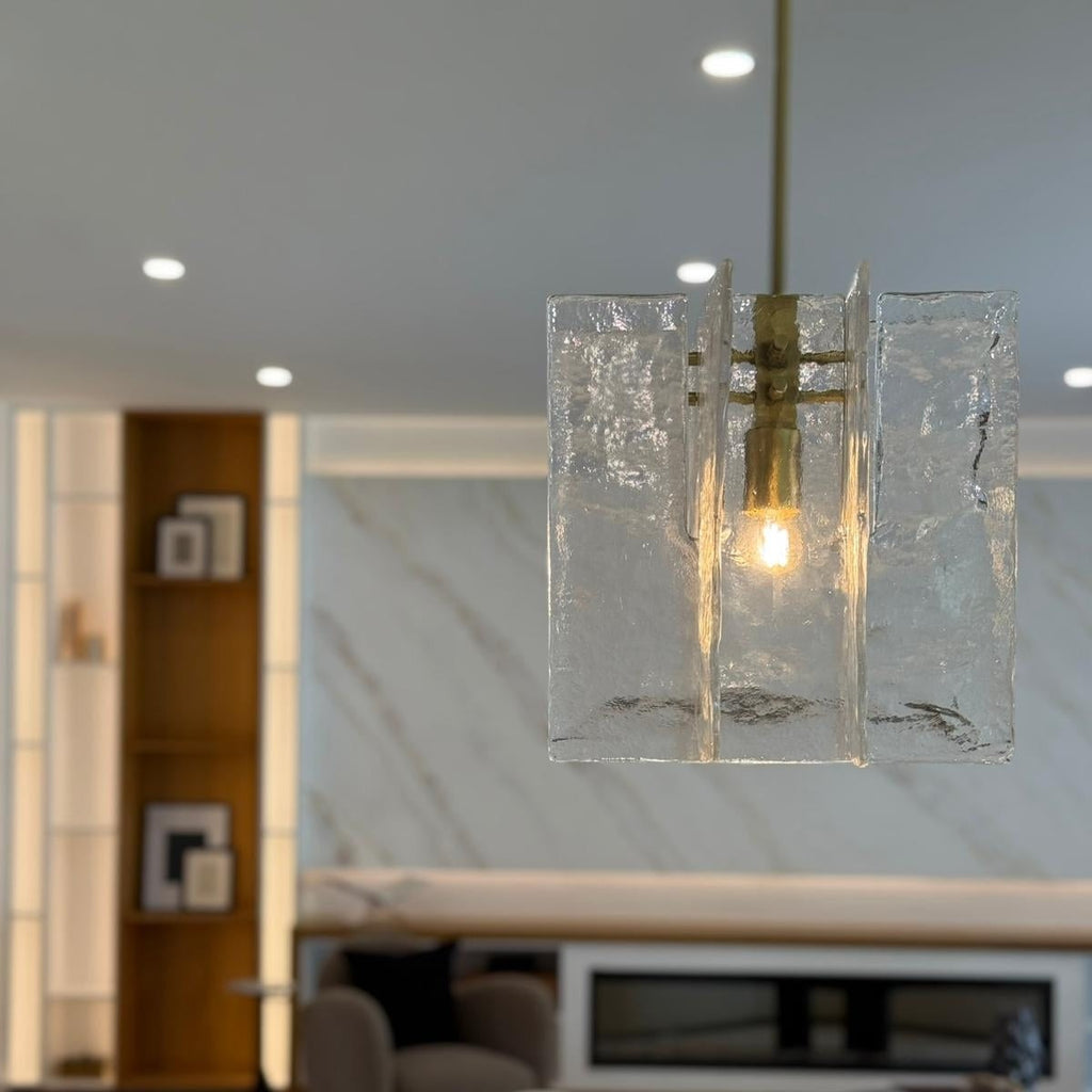 Lattice Glass Pendant Light 13"