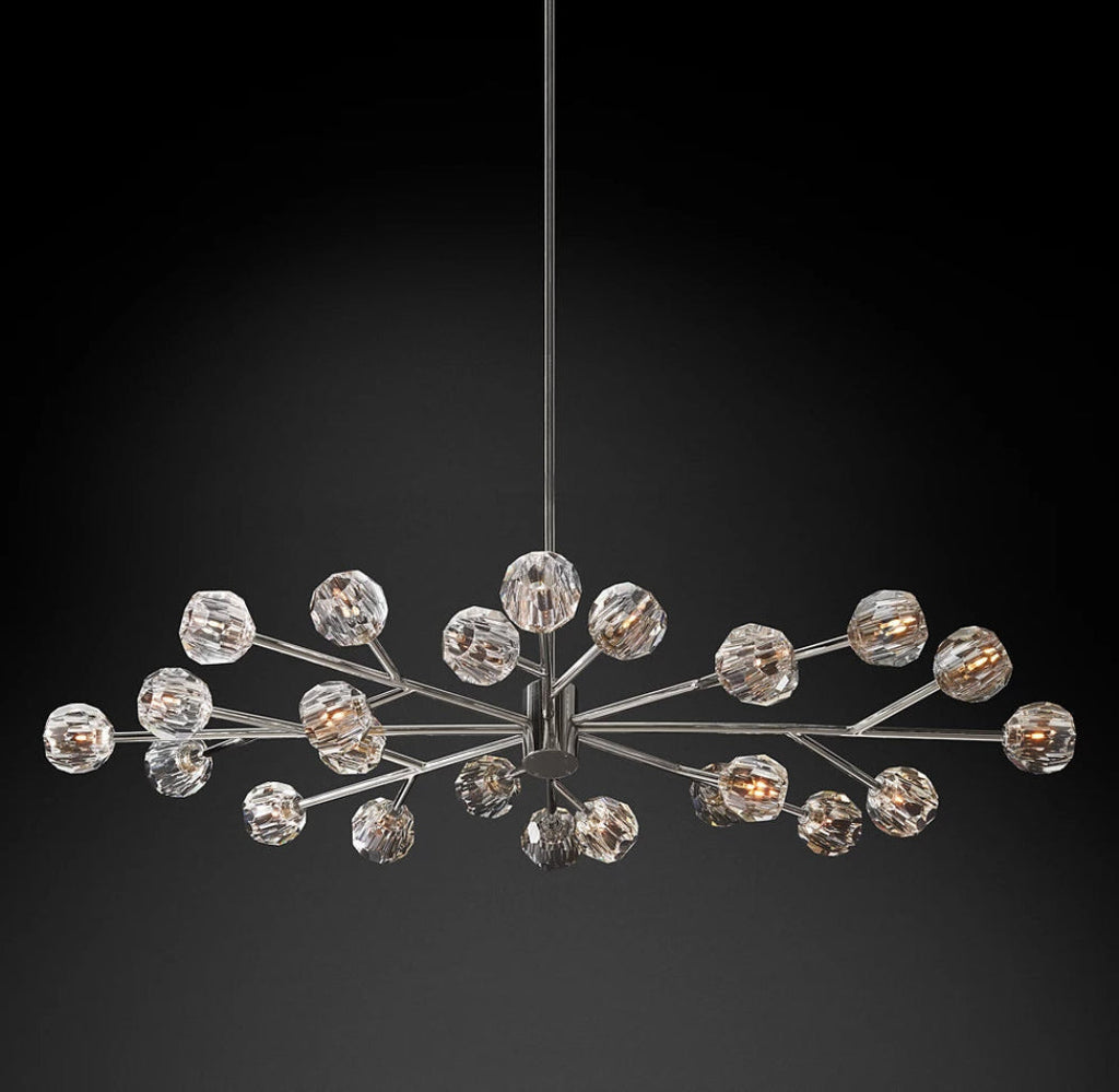 Boule De Cristal Clear/Smoke Round Chandelier 72"