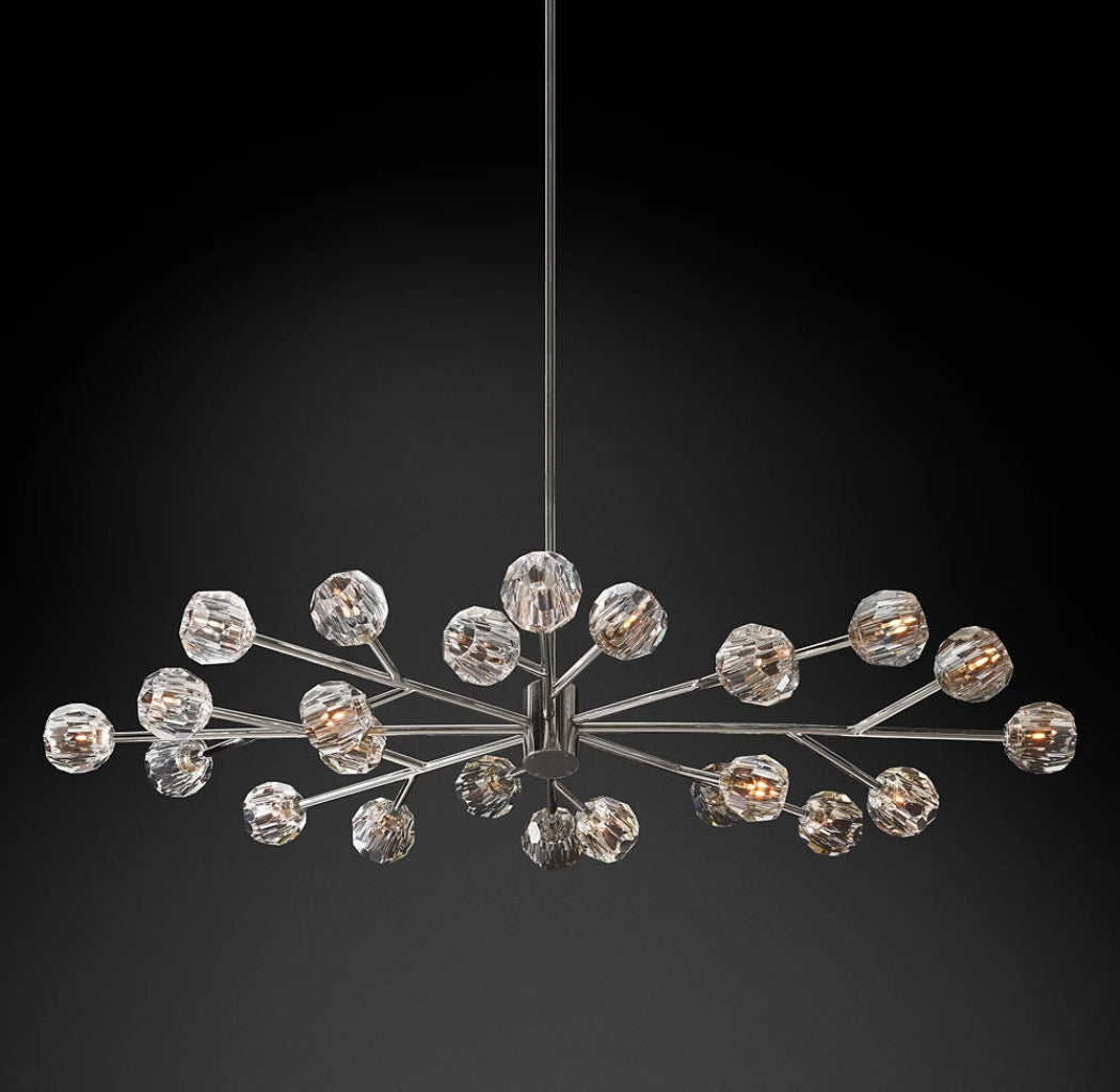 Boule De Cristal Clear/Smoke Round Chandelier 72"