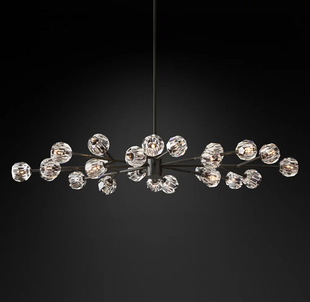 Boule De Cristal Clear/Smoke Round Chandelier 72"