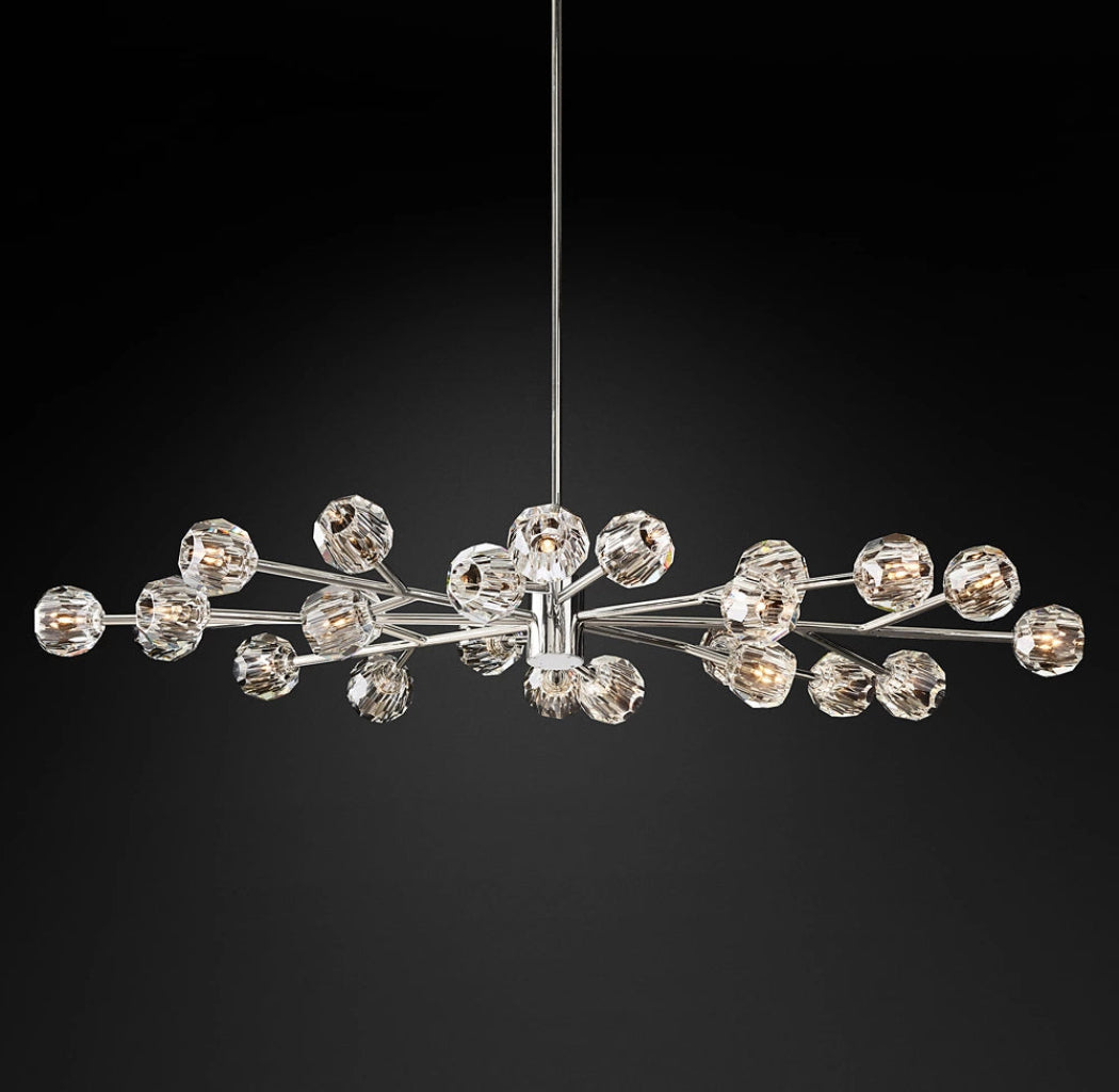 Boule De Cristal Clear/Smoke Round Chandelier 72"