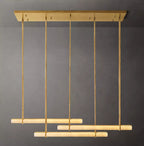 Audubon Modern Alabaster Triple Bar Linear Chandelier 72"