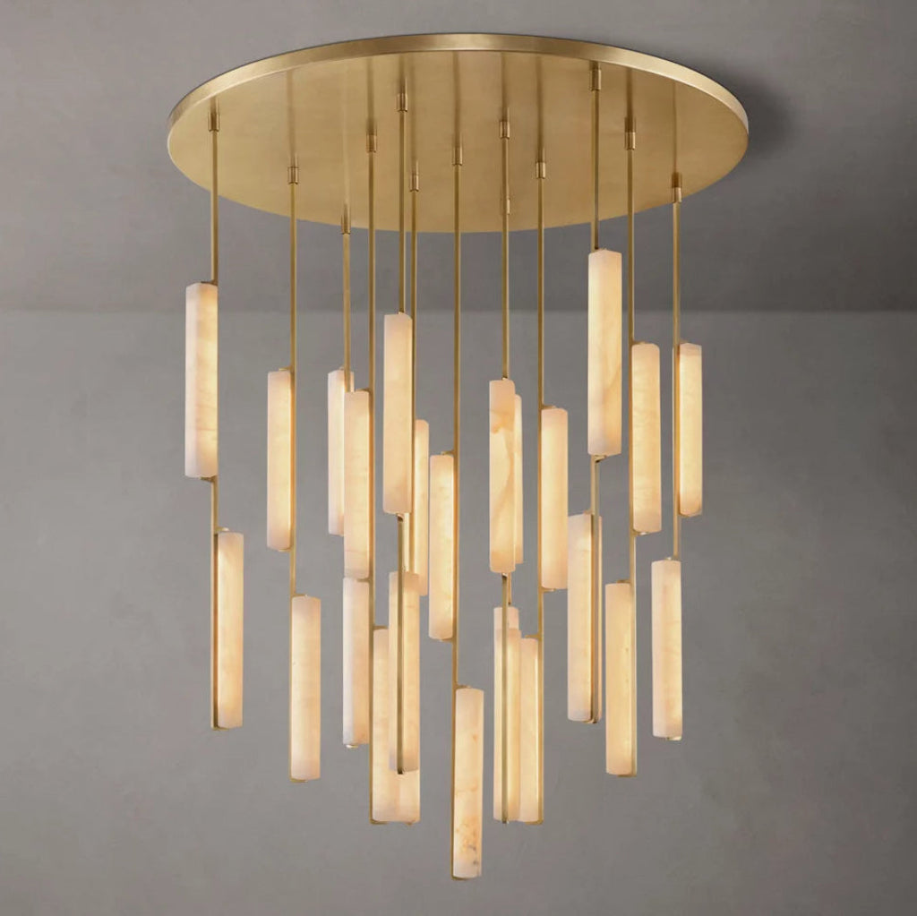 Audubon Modern Alabaster Round Chandelier 56"