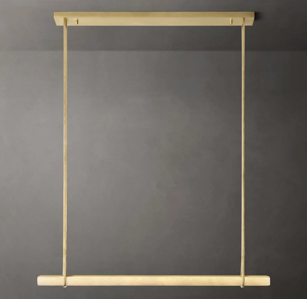 Audubon Modern Alabaster Single Bar Linear Chandelier W60"