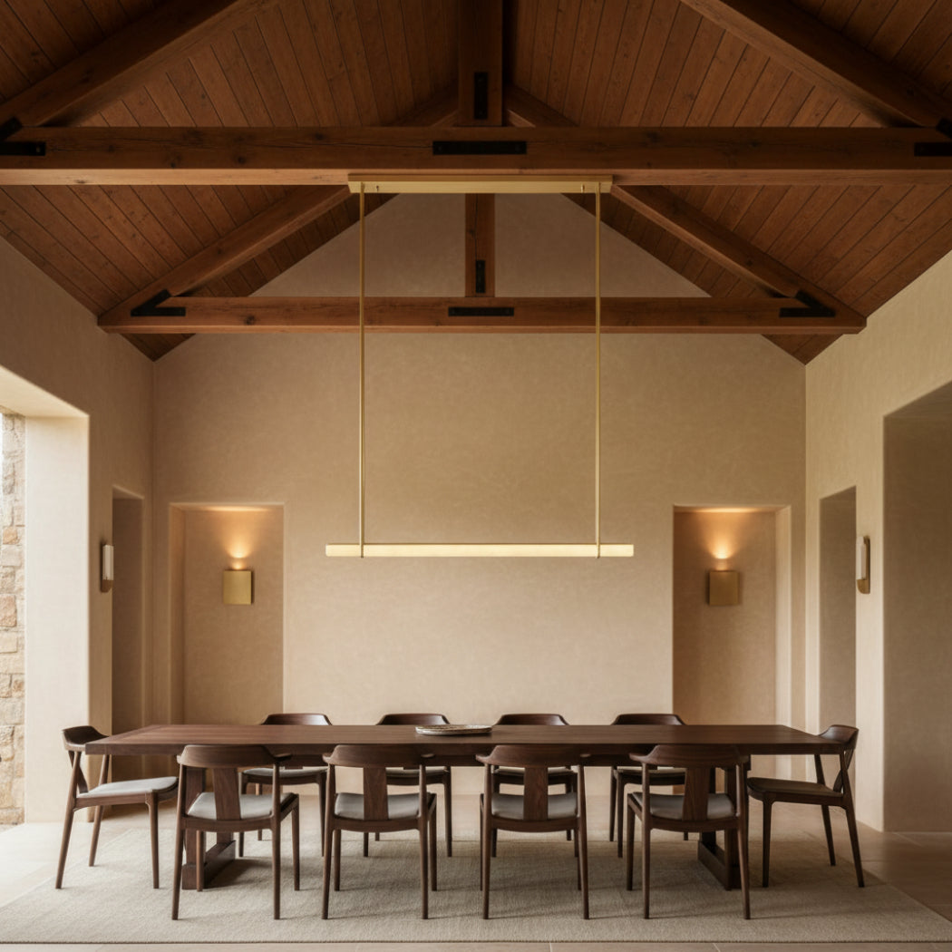 Audubon Modern Alabaster Single Bar Linear Chandelier W60"