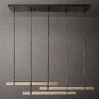 Audubon Modern Crystal Triple Bar Linear Chandelier 60"