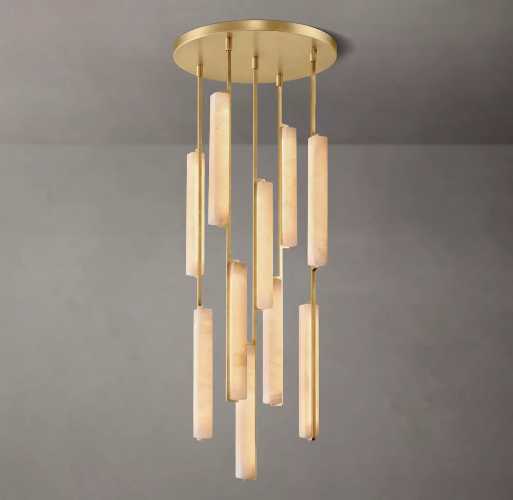 Audubon Modern Alabaster Round Chandelier 24"