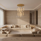 Audubon Modern Alabaster Round Chandelier 40"