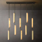 Audubon Modern Alabaster Linear Chandelier W54"