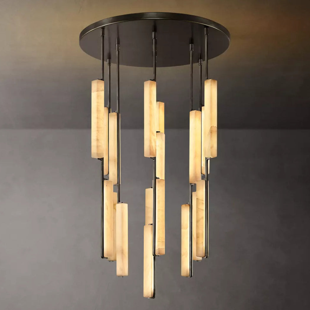 Audubon Modern Alabaster Round Chandelier 40"