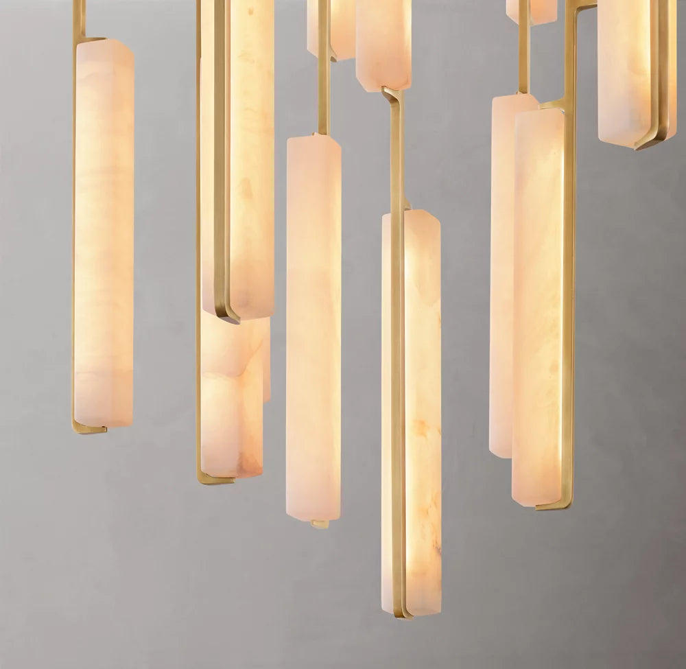 Audubon Modern Alabaster Round Chandelier 56"