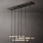 Audubon Modern Crystal Triple Bar Linear Chandelier 60"
