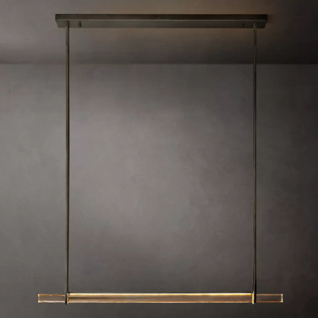 Audubon Modern Crystal Single Bar Linear Chandelier 60"