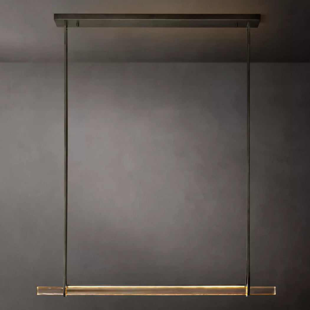 Audubon Modern Crystal Single Bar Linear Chandelier 60"