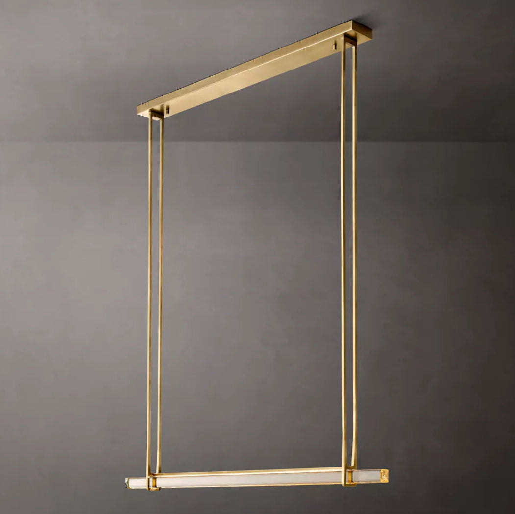 Audubon Modern Crystal Single Bar Linear Chandelier 60"