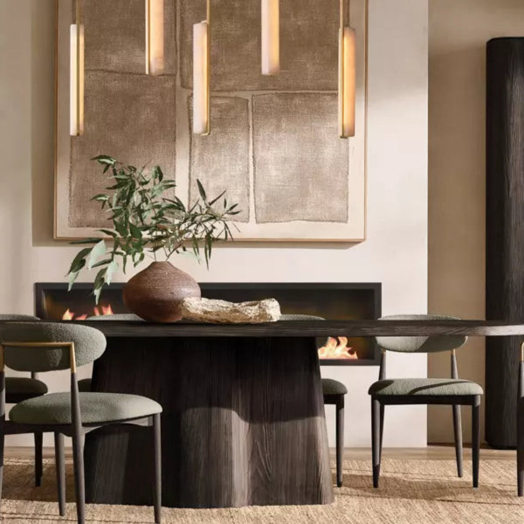 Audubon Modern Alabaster Linear Chandelier W54"