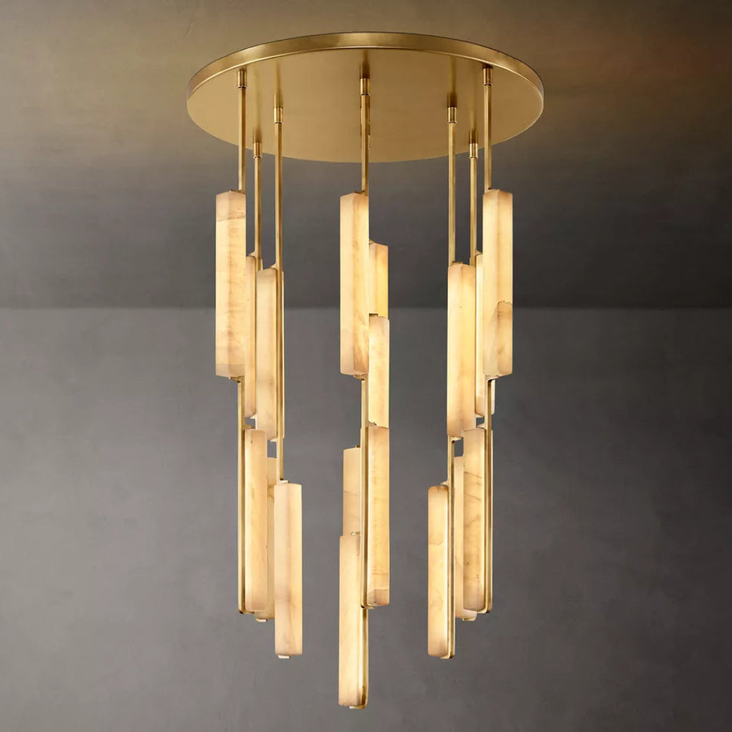 Audubon Modern Alabaster Round Chandelier 40"