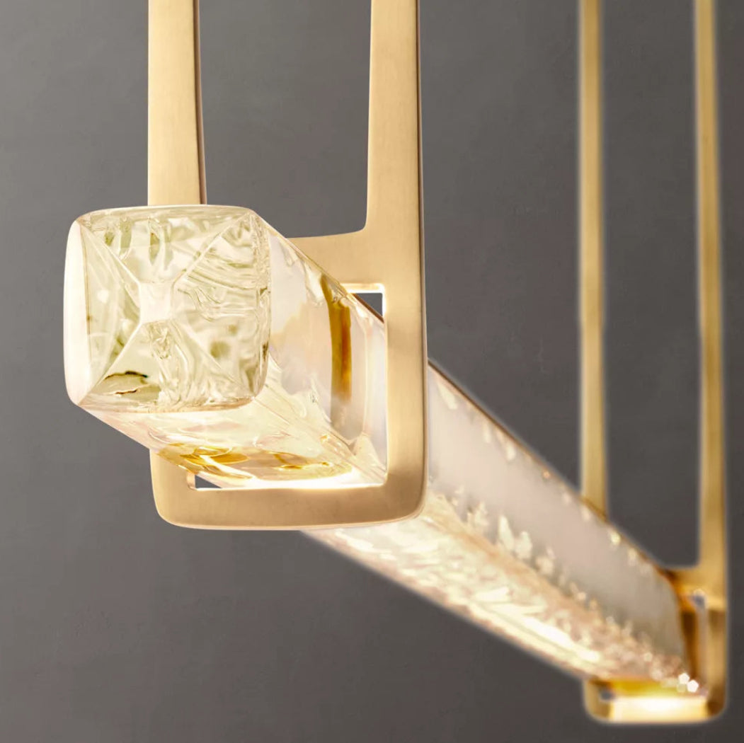 Audubon Modern Crystal Single Bar Linear Chandelier 60"