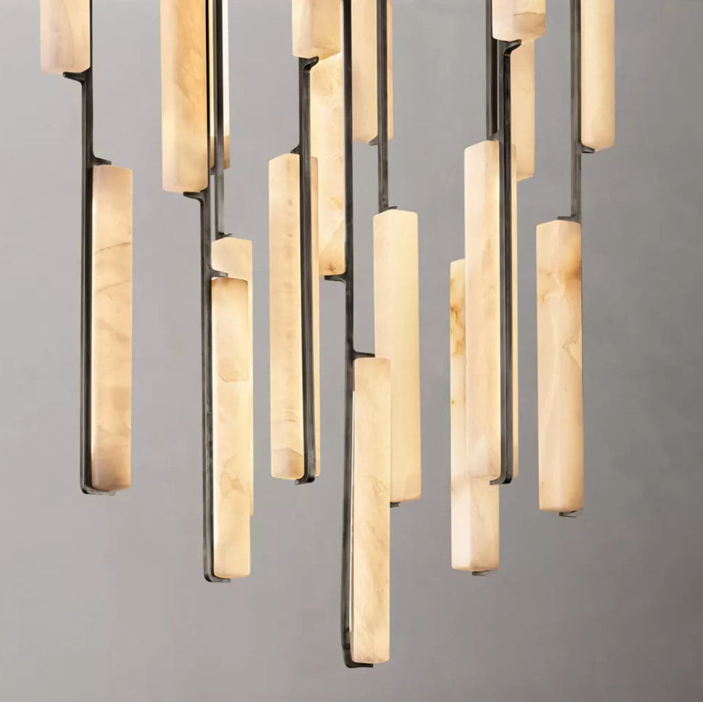 Audubon Modern Alabaster Round Chandelier 40"