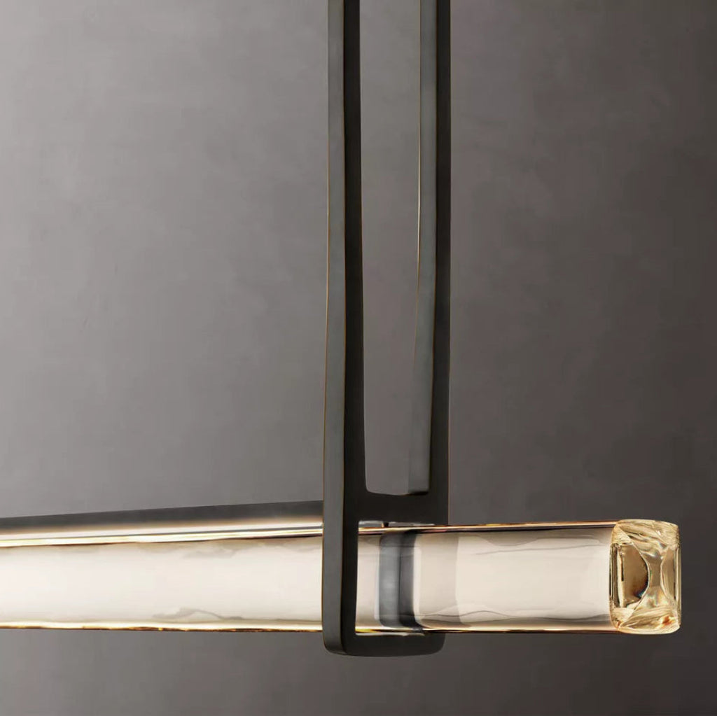 Audubon Modern Crystal Single Bar Linear Chandelier 60"
