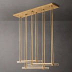 Audubon Modern Crystal Triple Bar Linear Chandelier 72"
