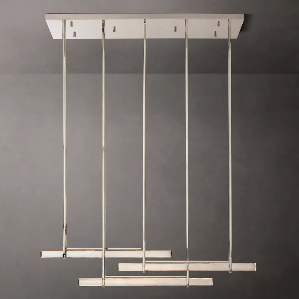 Audubon Modern Crystal Triple Bar Linear Chandelier 72"
