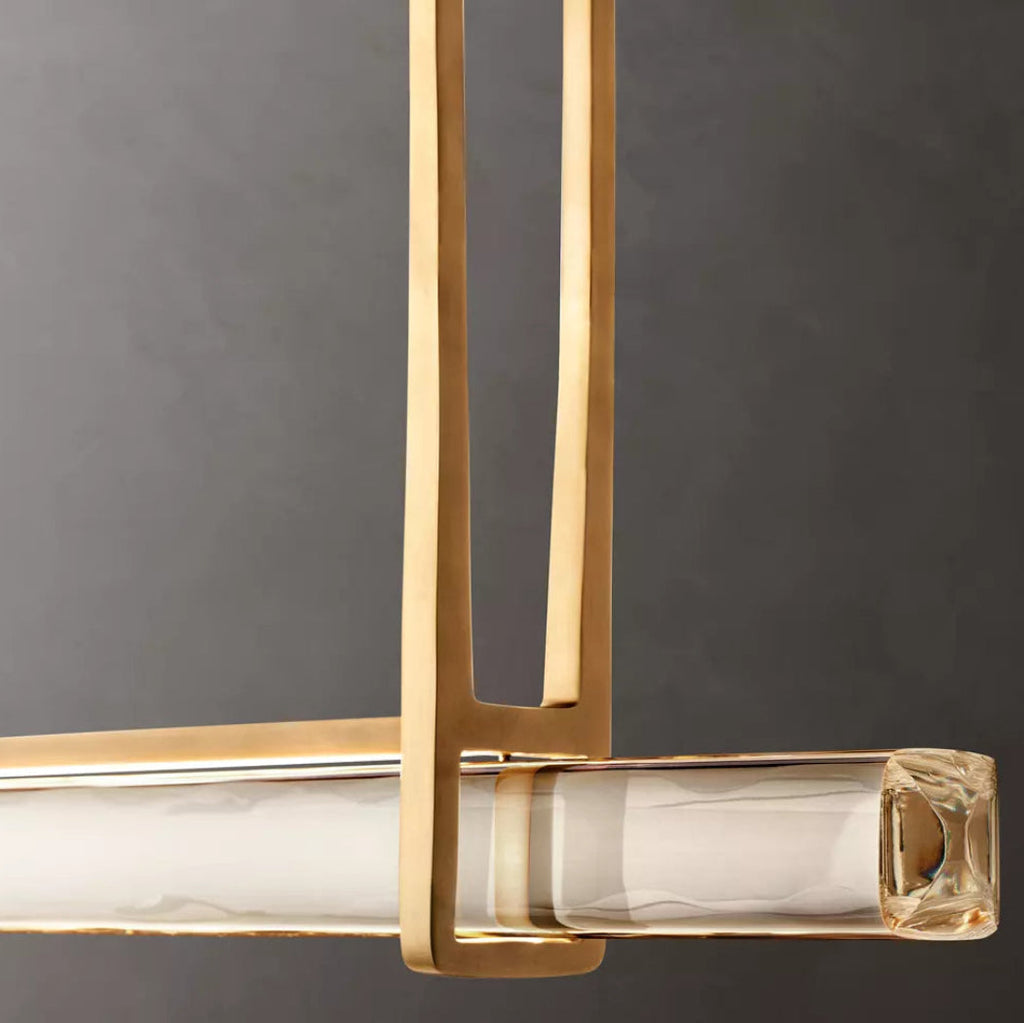 Audubon Modern Crystal Single Bar Linear Chandelier 60"