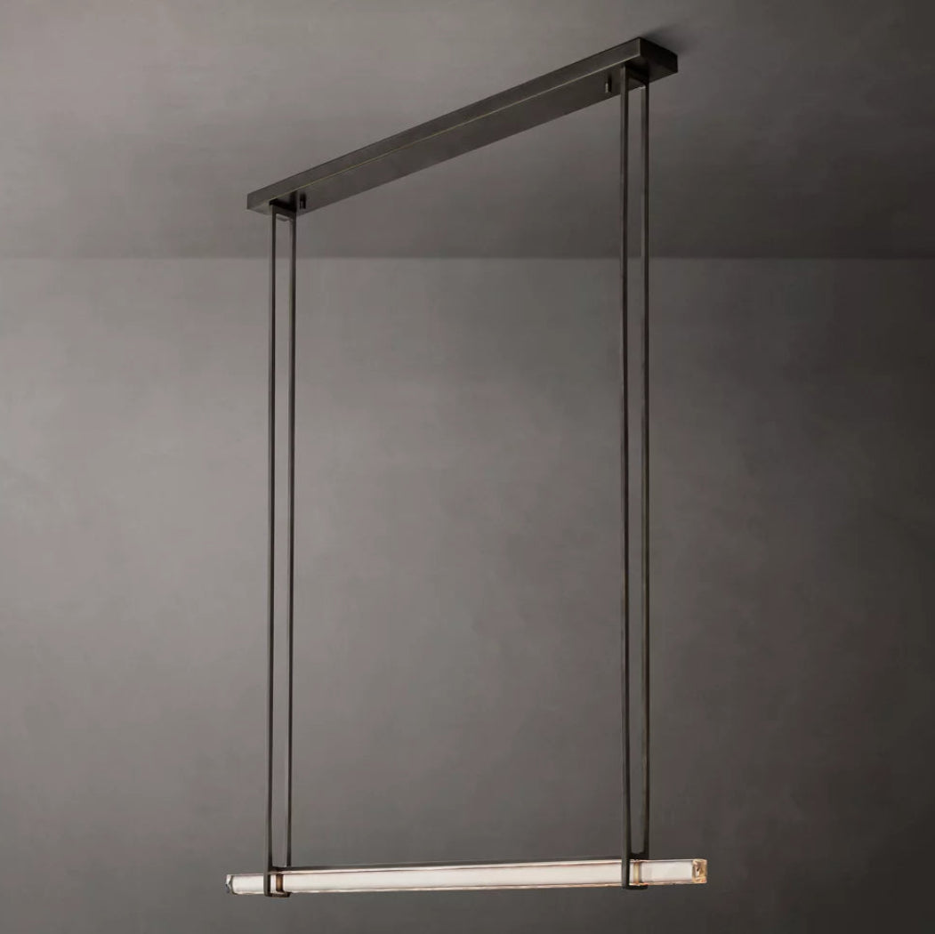 Audubon Modern Crystal Single Bar Linear Chandelier 60"