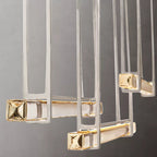Audubon Modern Crystal Triple Bar Linear Chandelier 60"