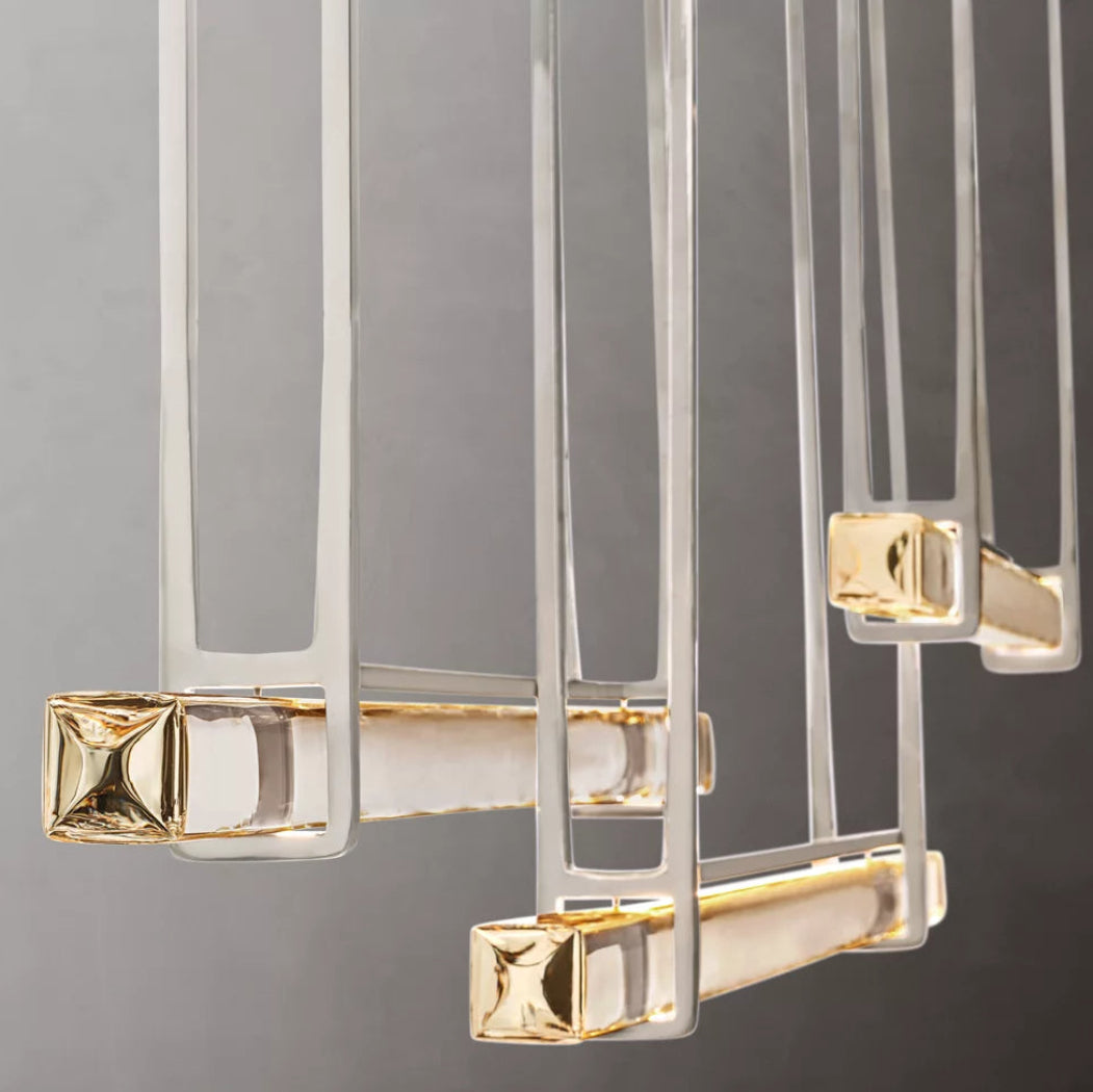Audubon Modern Crystal Triple Bar Linear Chandelier 72"