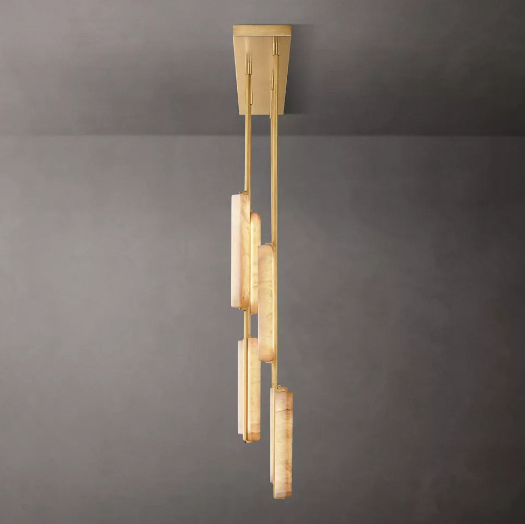 Audubon Modern Alabaster Linear Chandelier W54"