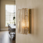 Lattice Glass Wall Sconce 15"