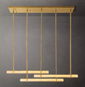 Audubon Modern Alabaster Triple Bar Linear Chandelier 60"