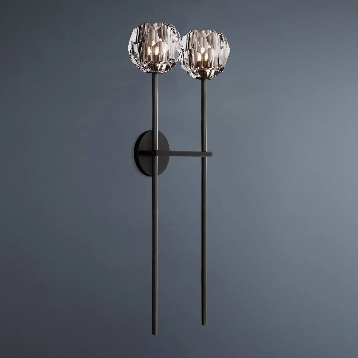 Boule De Cristal Clear/Smoke Double Wall Sconce H9"/28"