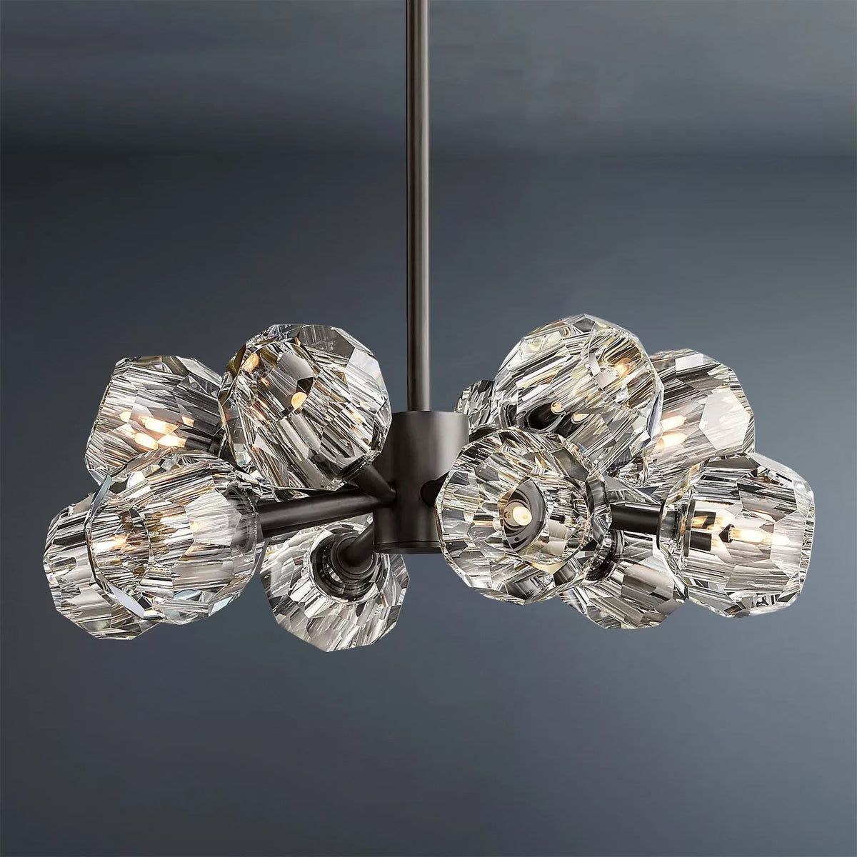 Boule De Cristal Clear/Smoke Round Chandelier 24"