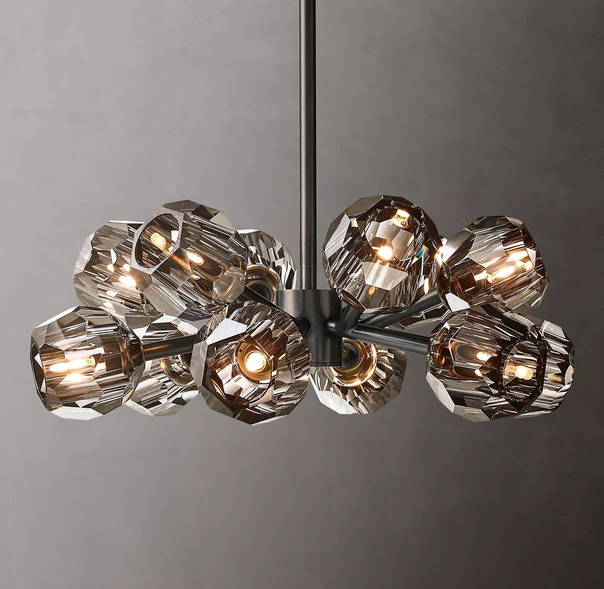 Boule De Cristal Clear/Smoke Round Chandelier 24"
