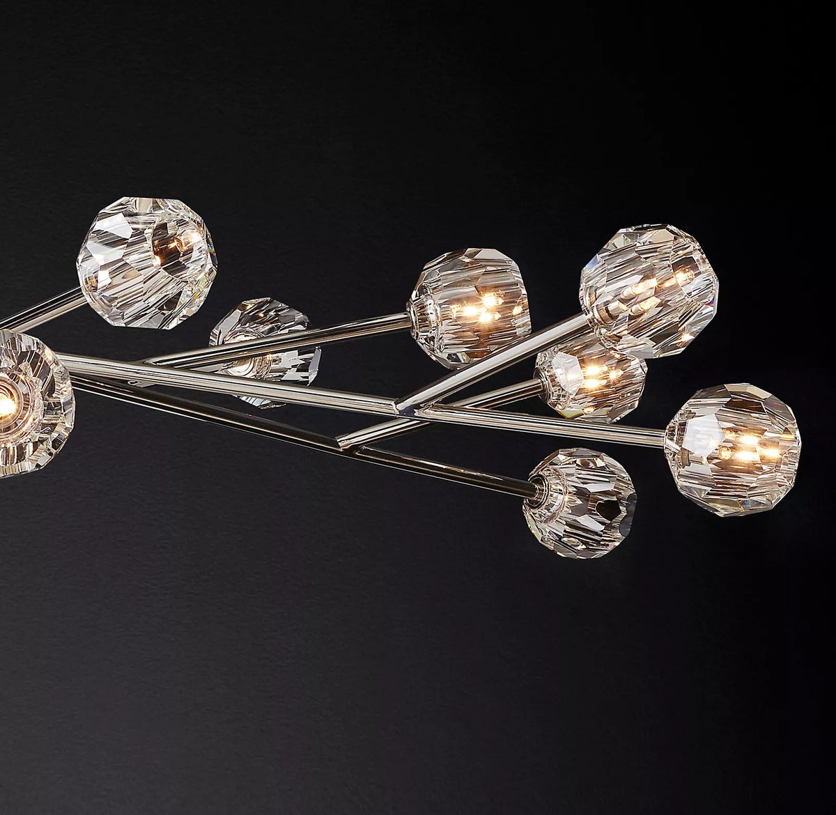 Boule De Cristal Clear/Smoke Round Chandelier 60"