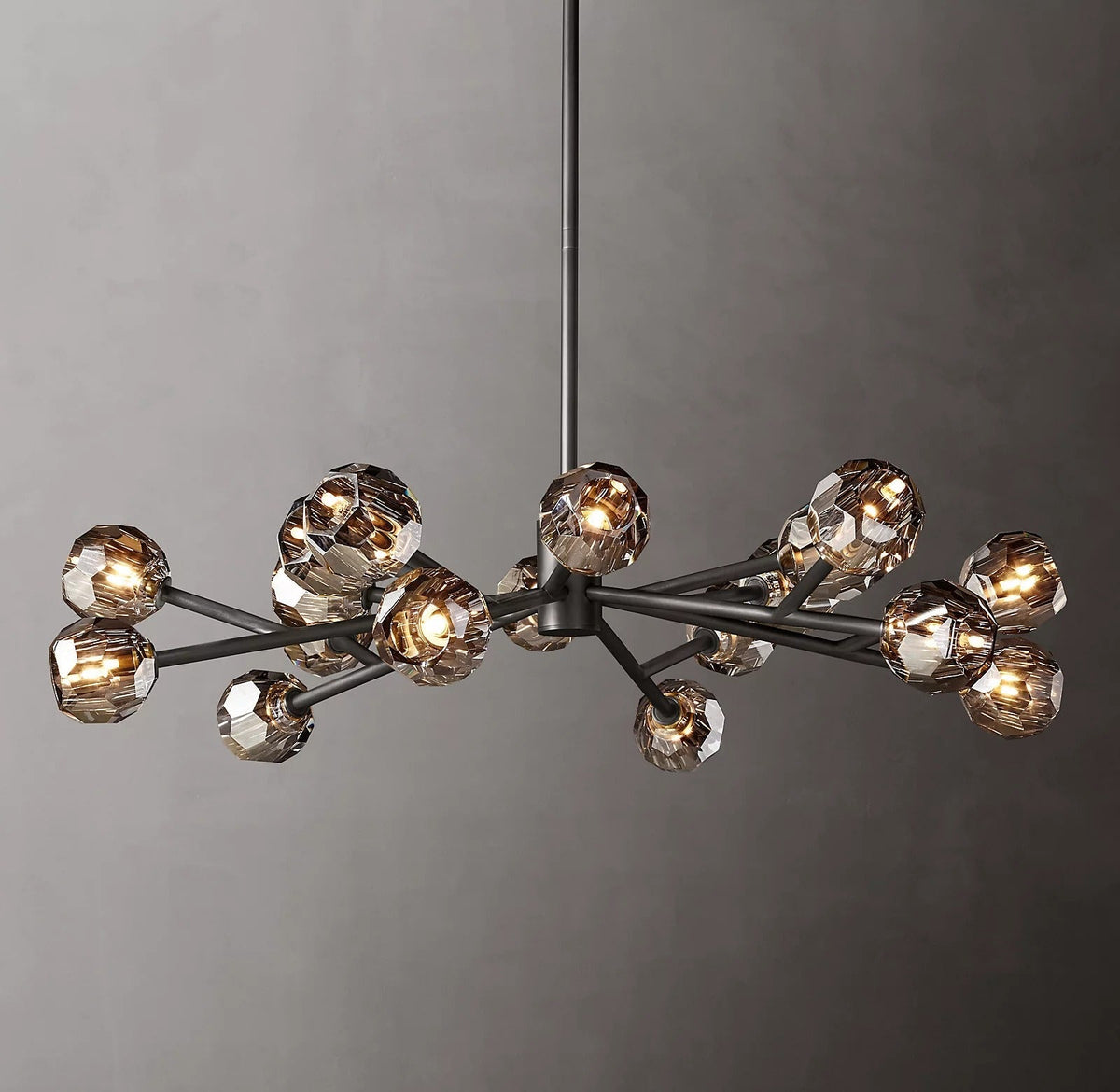 Boule De Cristal Clear/Smoke Round Chandelier 48"