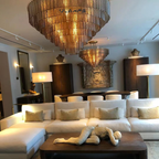 Sirene Clear/Smoke Glass Rectangular Chandelier 77"