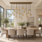 Cubice Clear/Amber Crystal Dining Room Chandelier 36"/54"/72"