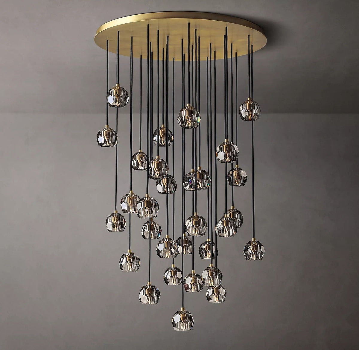 Boule De Cristal Smoke Crystal Chandelier 40"