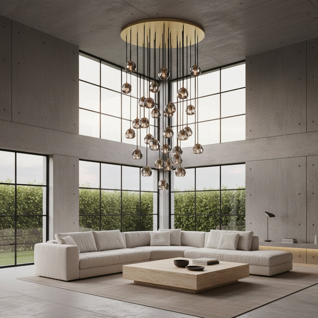 Boule De Cristal Smoke Crystal Chandelier 40"